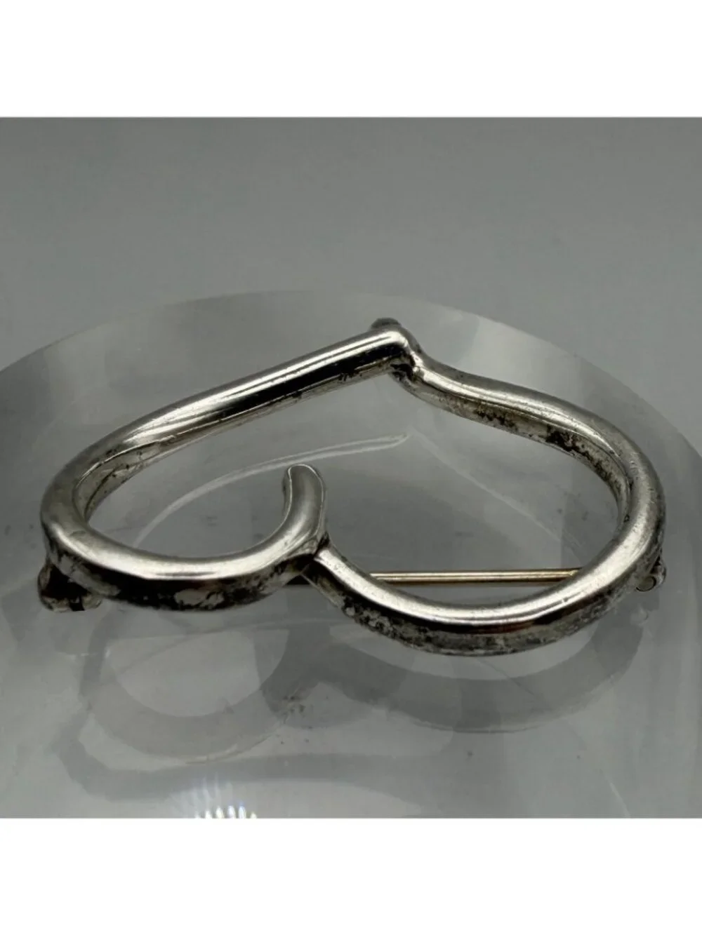 John Lennon Open Heart Brooch Imagine Collection Sterling Silver 925©1999 Signed